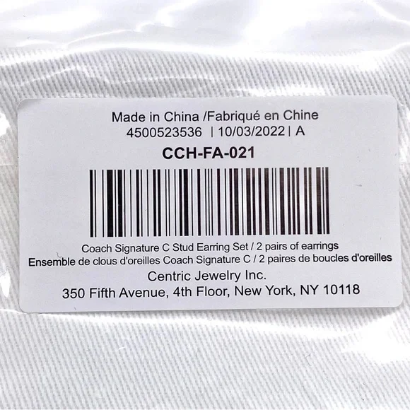 NWT Coach Signature C & Stone Stud Earrings Set - Picture 14 of 15